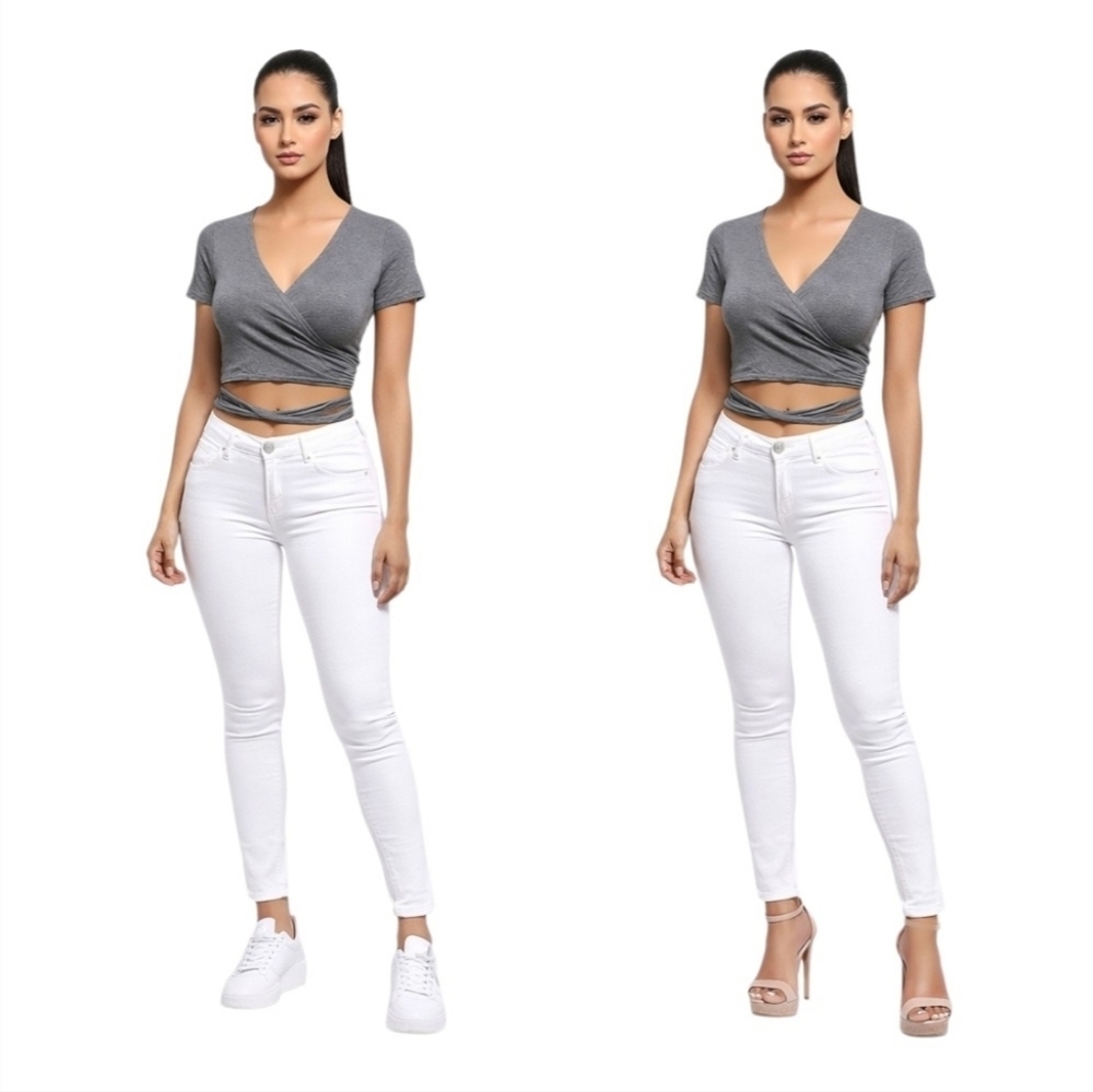Forever 21 Charcoal Wrap Crop Top. Size S.